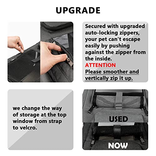 Cat Carrier for Large Cats 20 lbs+ Soft Pet Kennel Bag for Small Dog (Black-Yellow / 18.1"L x 11.8"W x 11.8"H)