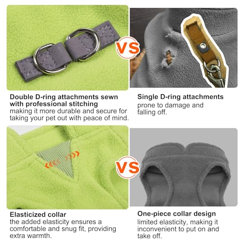 Dog Fleece Vest Sweater Winter Jacket for Small and Medium Dogs with D (Medium / GREEN)