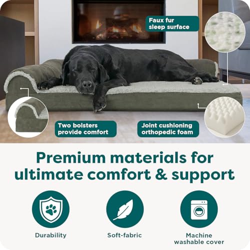 Orthopedic Dog Bed for Large Dogs (Jumbo / Dark Sage)