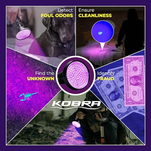 Kobra UV Black Light Flashlight 395nm (Black / 128 LED)