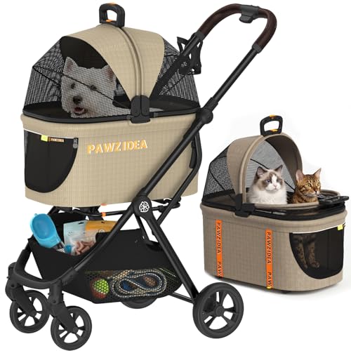 Pet Stroller 4 (Khaki Plaid)