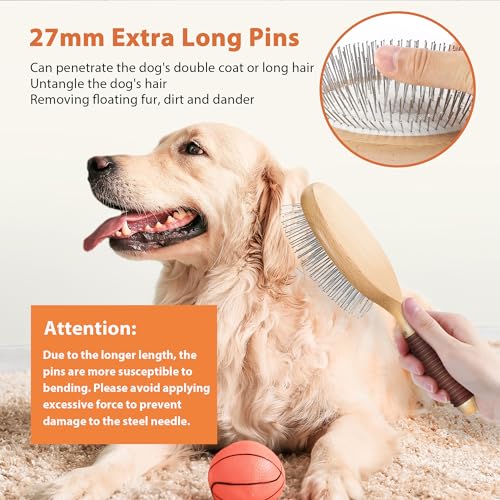 Dog Brush for Long Haired Dogs (Long Pin for Long Haired)