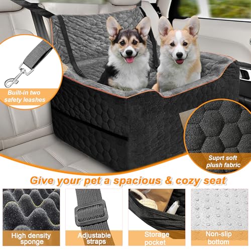 Dog Car Seat for Medium (Black Gray / Large)