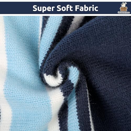 Dog Striped Knitted Sweater (Medium / Blue)