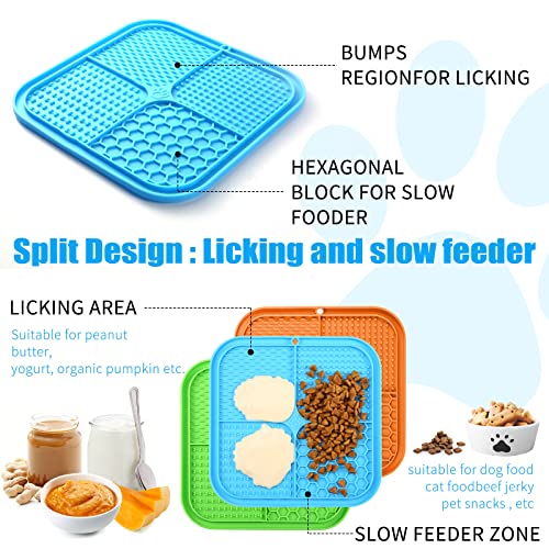 Lick Mat for Dogs (3pack / Blue,Green,Orange)
