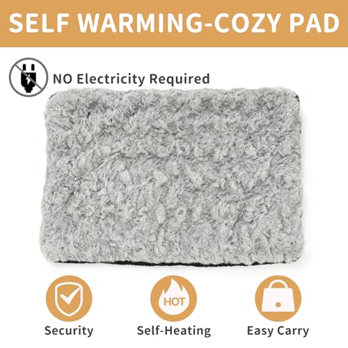Self Warming Cat Bed Indoor (21x15.7 IN / Grey)