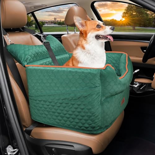 Dog Car Seat for Small Dogs Up to 25 lbs with 6 (Green)