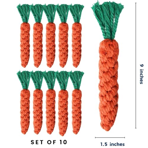 10 PCS Carrot Dog Rope Toys for Dogs (10-Pack)
