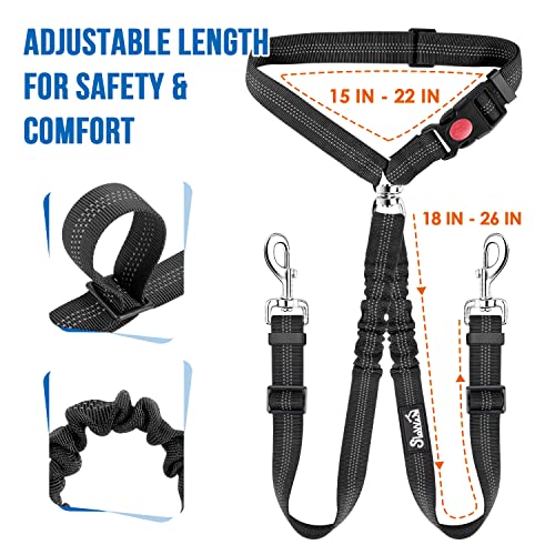 Double Dog Car Seat Belt (Black)
