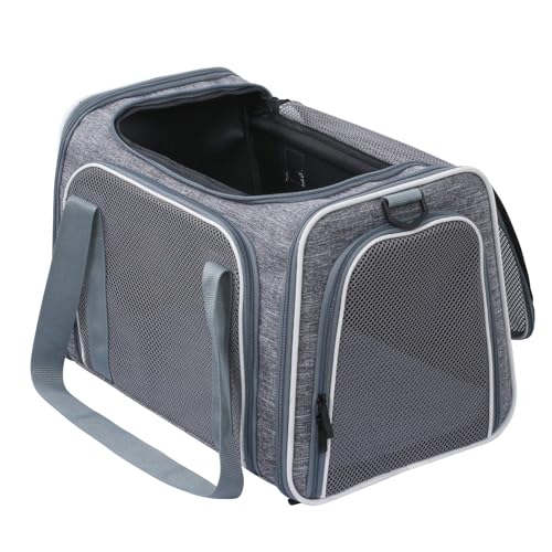 Cat Carrier Soft (19.7"L x 12.0"W x 12.0"H / Light Grey)