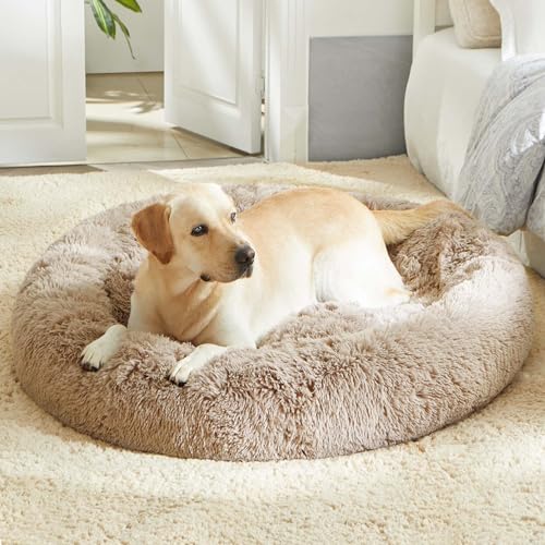 Western Home Calming Donut Large Dog Bed Pet Bed (Brown / 36.0"l x 36.0"w x 8.0"th)