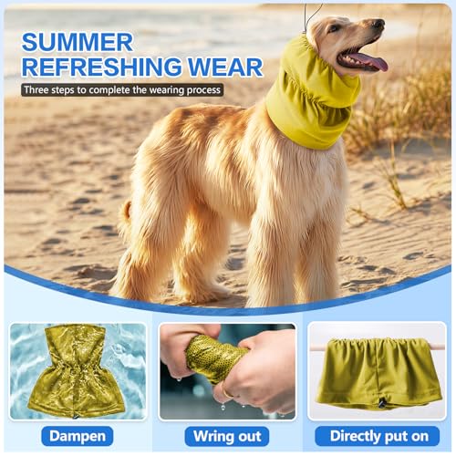 Breathable Dog Cooling Head & Neck Wrap (Yellow / Small)