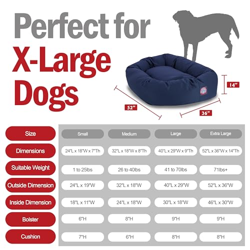 52 Inch Bagel Calming Dog Bed Washable (Blue)