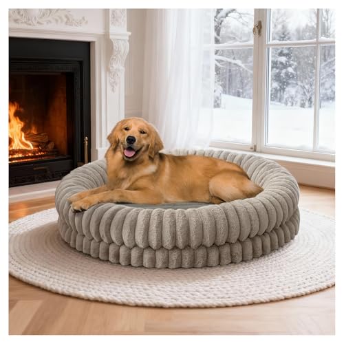 Luxury Donut Dog Bed (43.0"L x 43.0"W x 9.0"Th / Oatmeal)