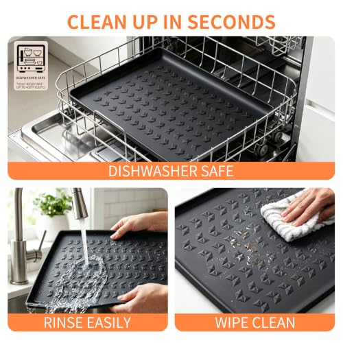 Silicone Pet Feeding Mat (Black / 22"L x 14"W)