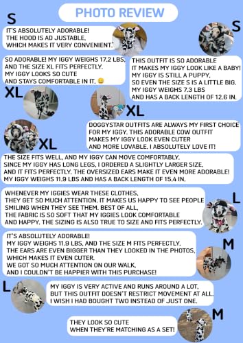 D Doggy Star Italian Greyhound Clothes Warm Fleece Cow Print Winter Onesie (M / Onsi Cow Print)