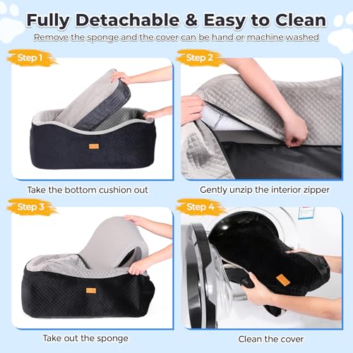 Large Dog Car Seat for Medium Sized Dogs Under 55lbs or 2 Smalls (Black/Gray / Large)
