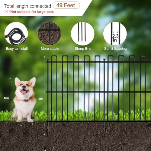 25 Panels No Dig Animal Barrier Fence (25 Panels, 32in(H) x 49ft(L))