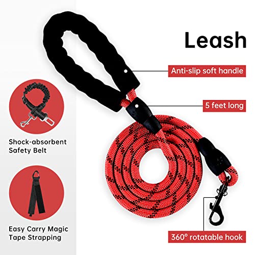 No Pull Dog Harness for Medium Dogs (Checkered Red / Medium)