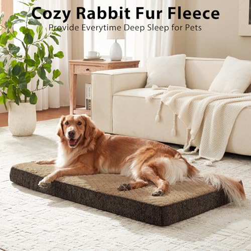 Orthopedic Dog Bed for Extra Large Dogs (XL Plus(44"x30") / Brown)