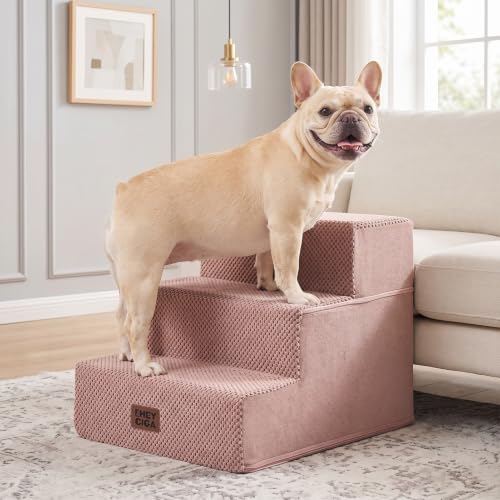 Dog Stairs 13.5" H (Pink / Extra Wide 16.5" x 21" x 13.5")