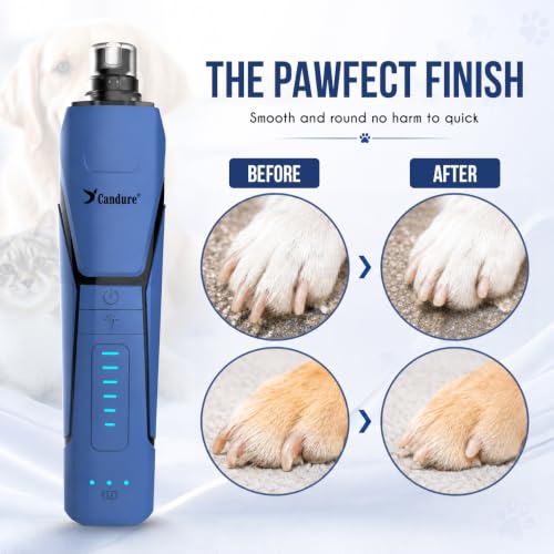 Whisper Quiet Dog Nail Grinder with 360 Degree LED Light (Dark Blue)
