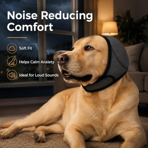 Dog Ear Muffs for Noise Protection (Grey / Large)