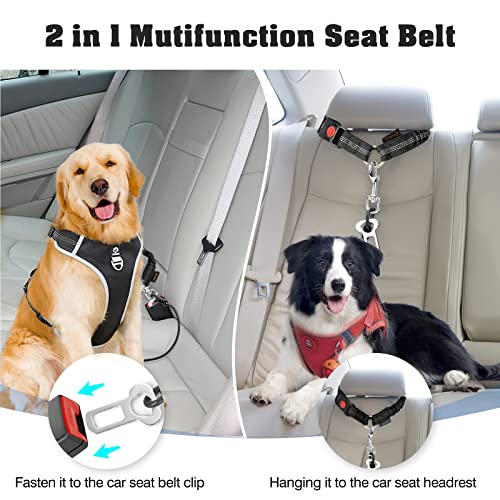 Chew Proof Dog Car Seat Belt (Black(Detachable) / 1 Pack)