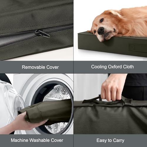 Orthopedic Waterproof Dog Bed for Small Dogs and Cats (Brown / 29.0"L x 18.0"W x 3.0"Th)