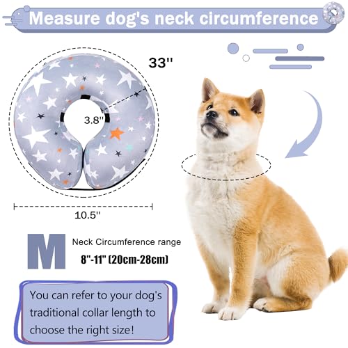 Recovery Donut Collar for Dogs & Cat (Grey / M（neck 8"-11"）)