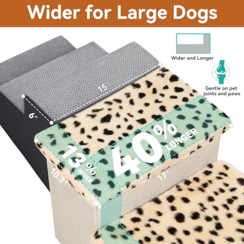 Dog Stairs with Storage (Beige Leopard Lids No Condo / 3)
