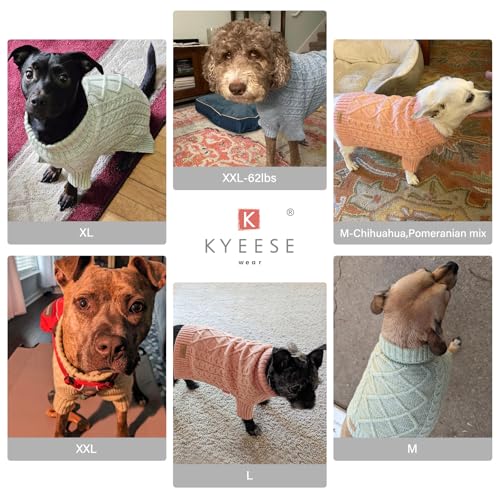 Dog Sweater for Small Dogs Turtleneck Thick Knit with Sleeves (Large (20-30lbs) / 09# Pink)