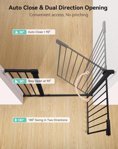 36" Extra Tall Baby Gate for Stairs (36"Tall 40.6"Wide / Black)