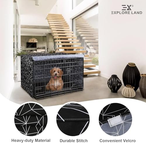 Pattern Dog Crate Cover (Black and White / 18.0"L x 12.0"W x 14.0"H)