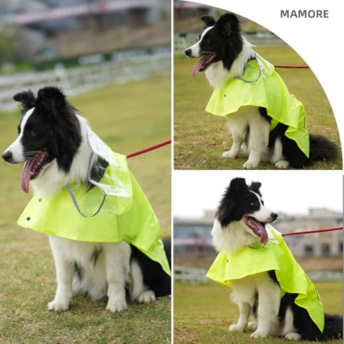 Dog Raincoat Waterproof Rain Poncho with Hoodie (Small: 9-13lbs / Fluorescent Green)