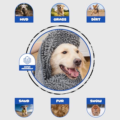 Dog Towel for Drying Dogs (Grey)