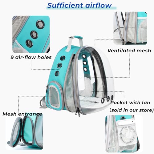 Cat Carrier Backpack (Front Expandable-Green)