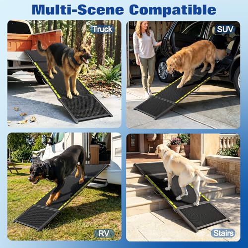74"L x 20"W Extra Wide Dog Ramp for Car (Black)
