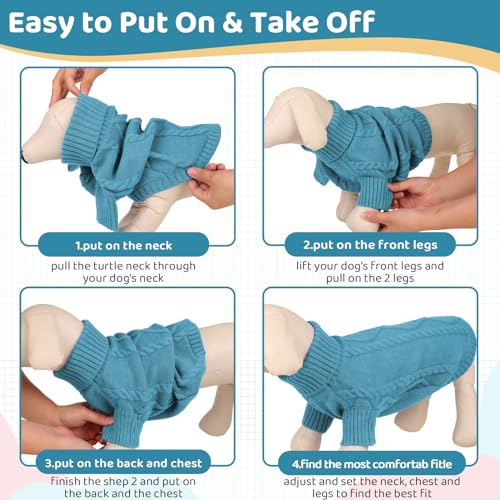 Small Dog Pullover Sweater for Medium Dogs Boys (Medium / Peacock Blue)