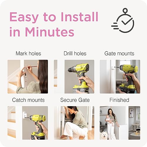 Retractable Baby Gate (White / 33" Tall x 55" Wide)
