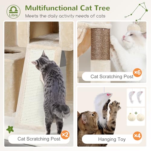Z78 Heavy Duty Cat Tree for 20lbs Large Adult Cats (Beige / 78 inch)