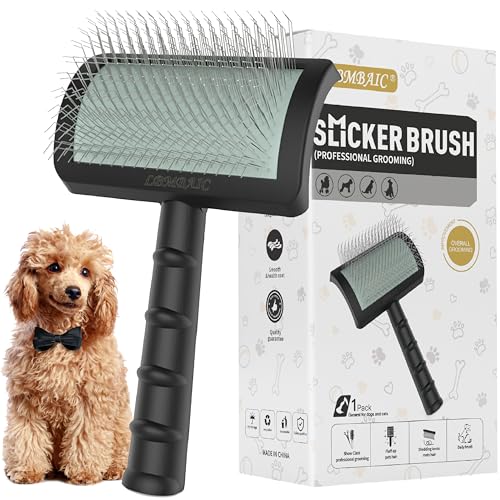 Doodle Brush Poodle Slicker Brush for Grooming Fluff Shedding Easy (black)