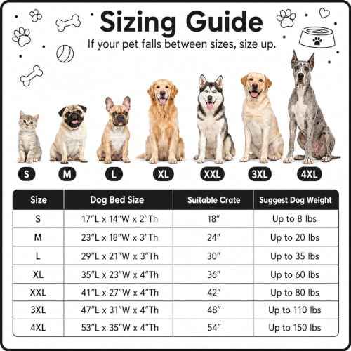 Dog Bed Large Size (Black / 41"L x 27"W x 4"Th)