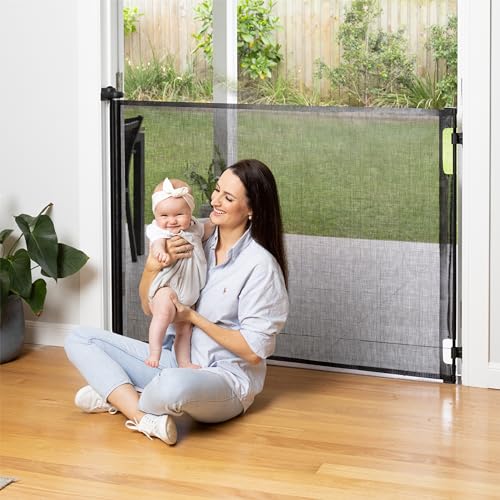 Retractable Baby Gate Perma Child Safety 41" Tall x 71” Wide (Black / 41" Tall x 71" Wide)