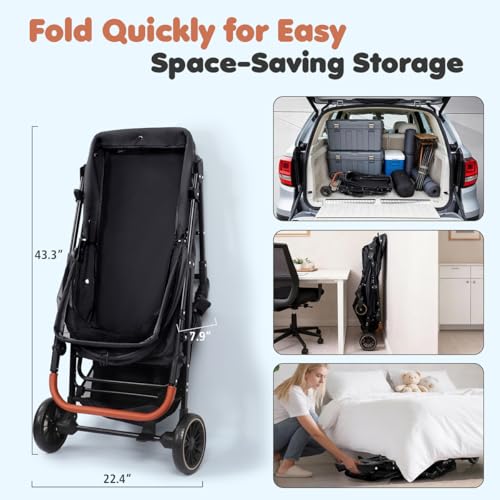 Dog Stroller for Large & Medium Dogs (Black)