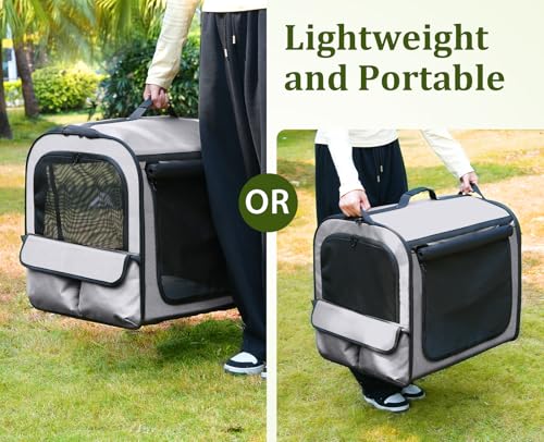 Dog Car Carrier Light Weight (Gray(Expandable) / 24.0"L x 17.7"W x 20.5"H)