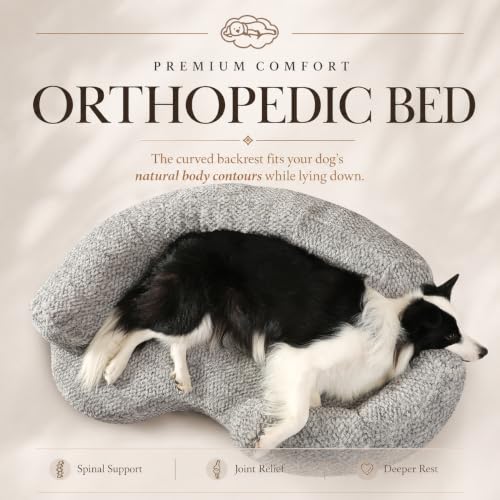 Calming Orthopedic Memory Foam Dog Bed (Small（Beige）)