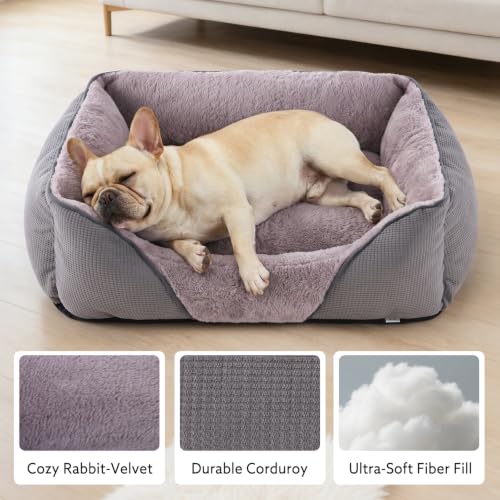 Dog Beds for Medium Dogs Washable (Dark Grey / L(30’’x 24’’x 9’’))