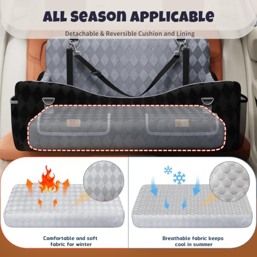 Dog Car Seat for Medium (Black/Grey / Large)