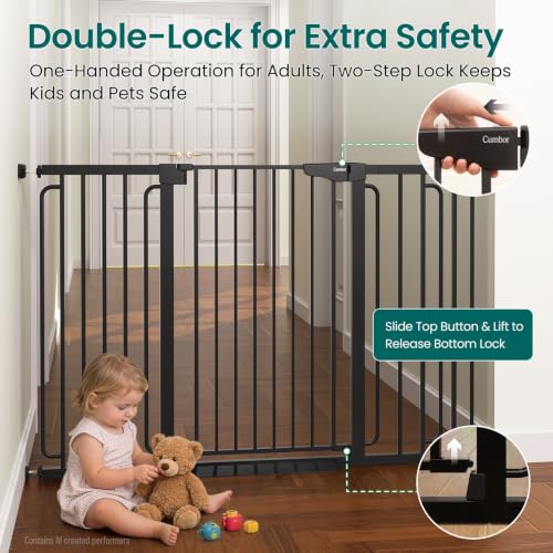 36" Extra Tall Baby Gate (Black / 30.4"-56.8" W x 36" H)